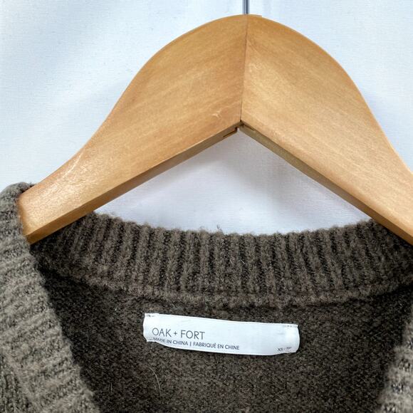 Oak + Fort Brown Boxy Crop Crew Sweater - Picture 3 of 4